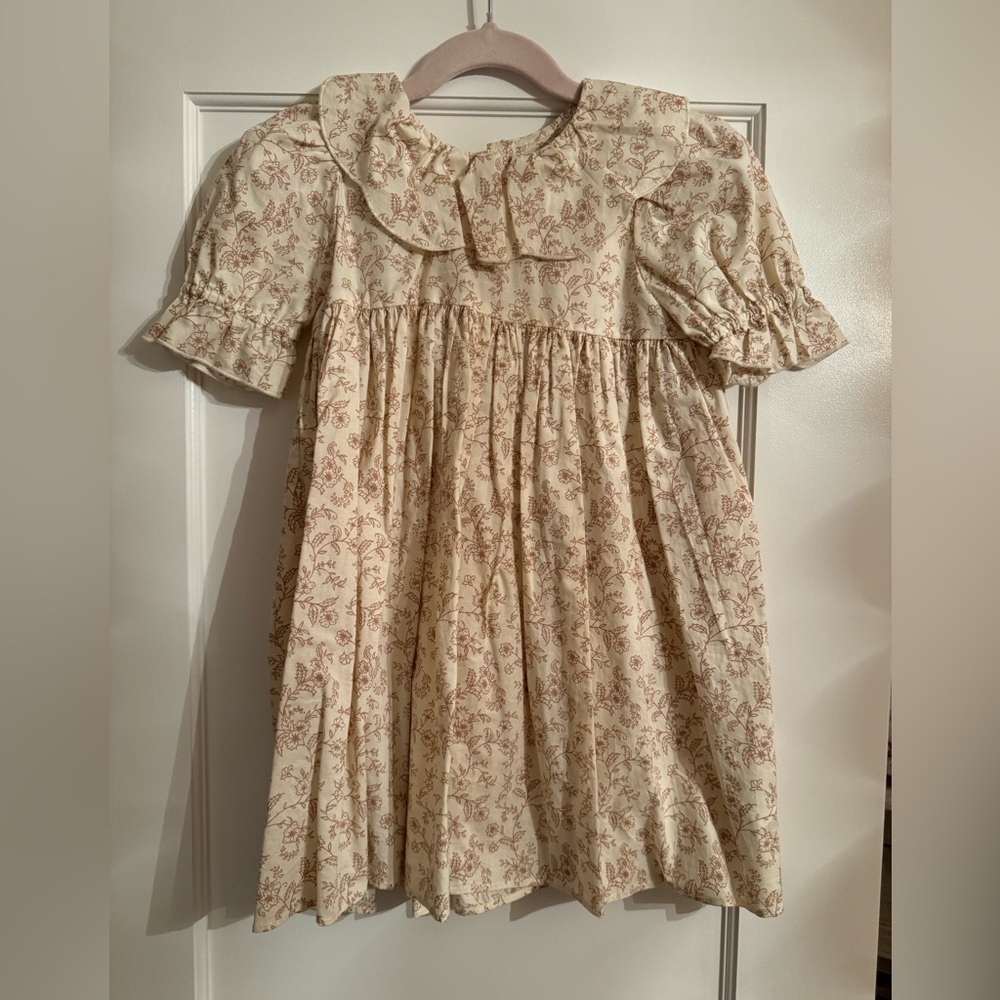 Floral Cream Kids Casual Dress